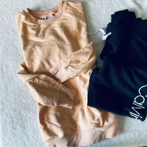 Fila Pastel Peach Crewneck Sweatshirt with Pockets Size Small